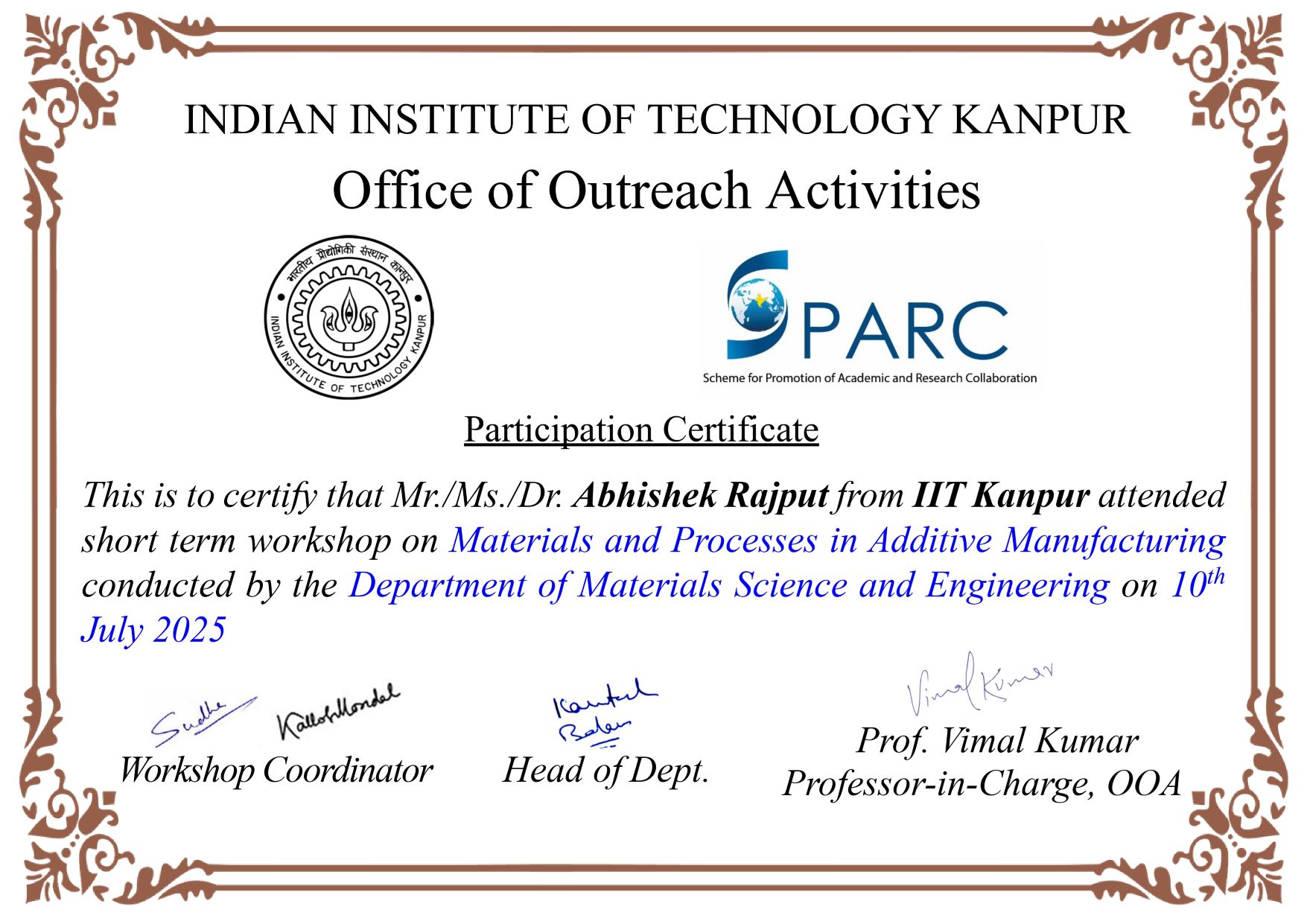 Workshop Participation