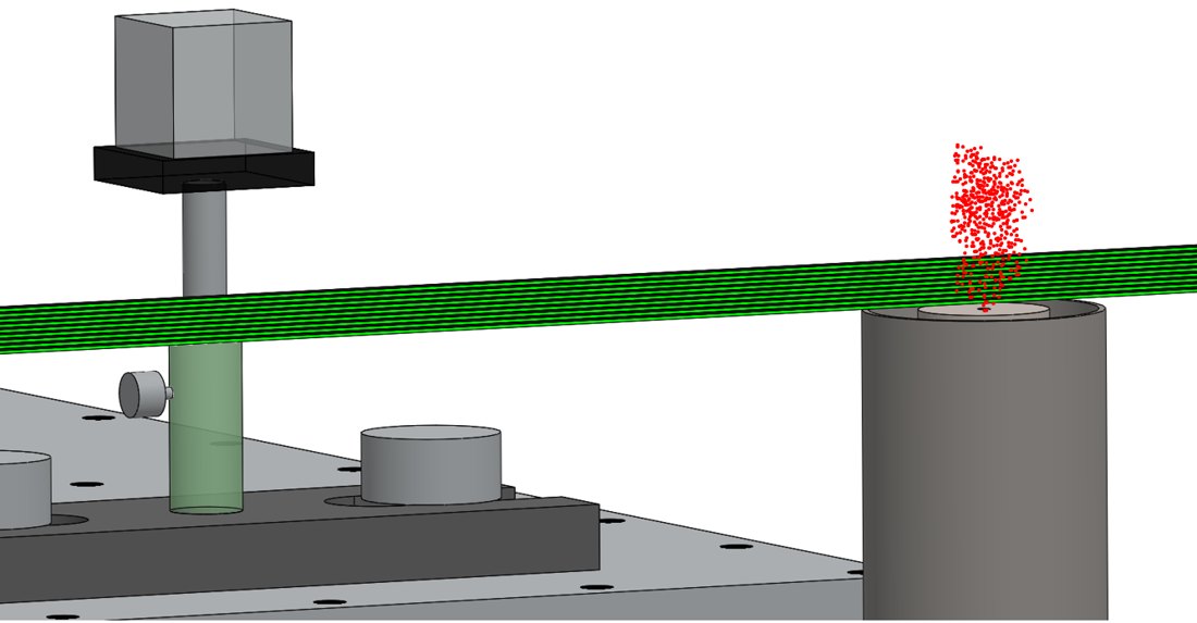 Optical layout: laser, sheet optics with a modulation grating, spray and cameras on an optical table